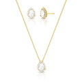 Conjunto Brinco e Colar de Gota com Cristal e Zircônias