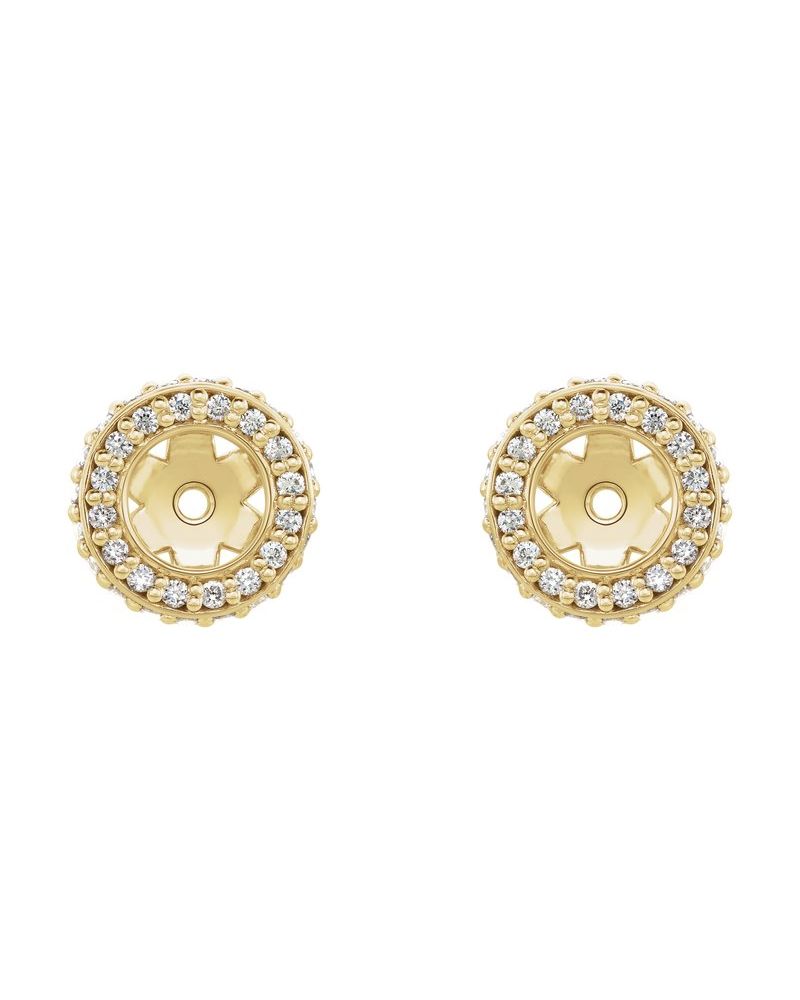 Jaqueta para Brinco Halo em Ouro 14k com Diamantes de Laboratório – Modelo 3