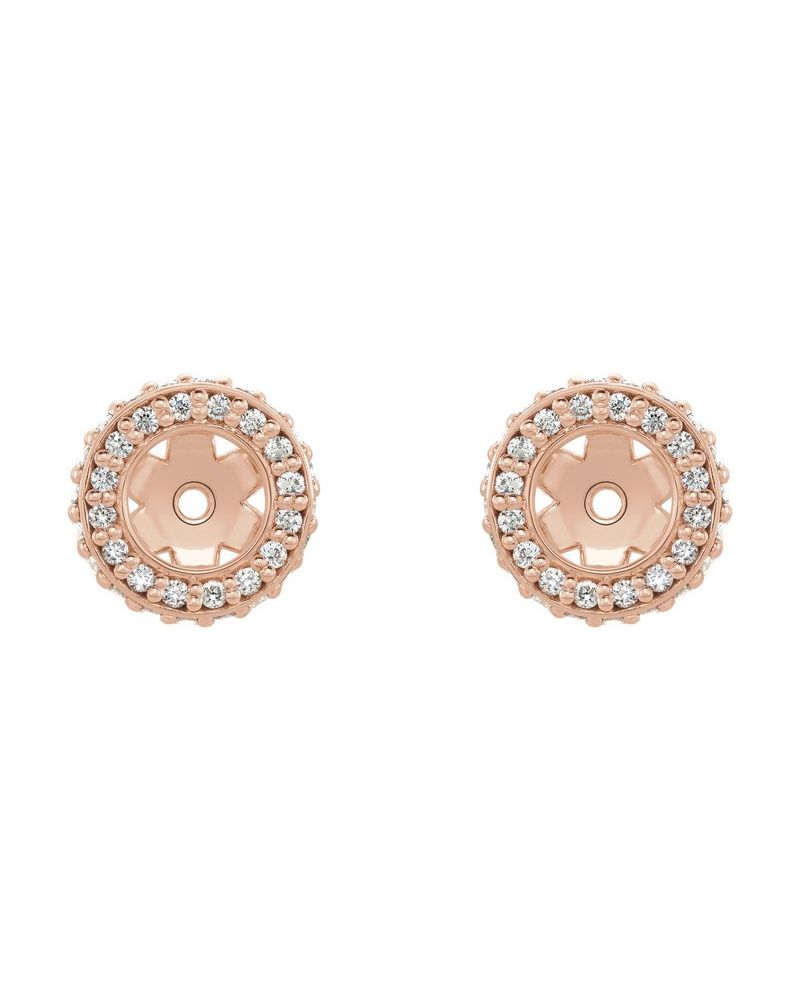 Jaqueta para Brinco Halo em Ouro 14k com Diamantes de Laboratório – Modelo 3