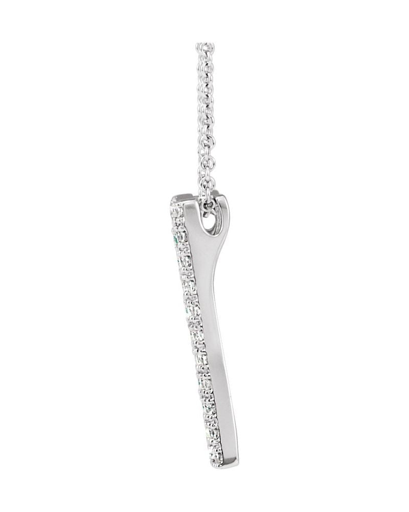 Colar Geométrico Retângulo em Ouro 14k com Diamantes Naturais