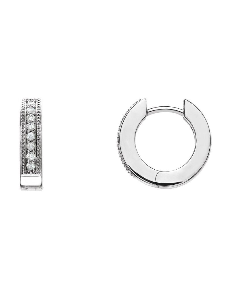 Brinco de Aro Milgrain Cravejado em Ouro 14k com Diamantes Naturais