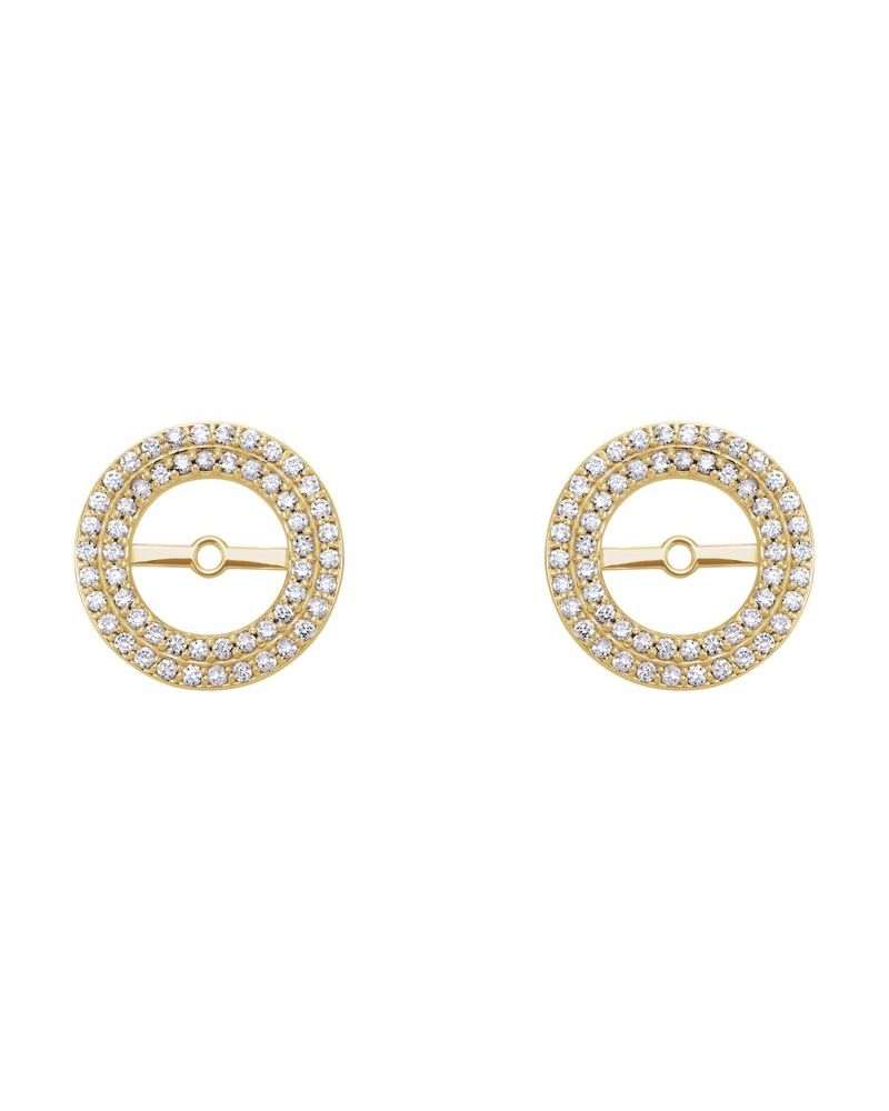 Jaqueta para Brinco Duplo Halo em Ouro 14k com Diamantes Naturais