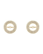 Jaqueta para Brinco Duplo Halo em Ouro 14k com Diamantes Naturais