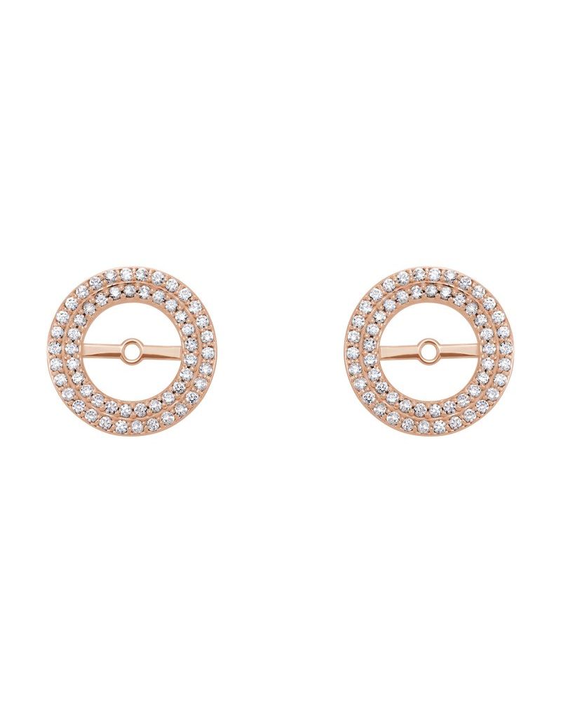 Jaqueta para Brinco Duplo Halo em Ouro 14k com Diamantes Naturais