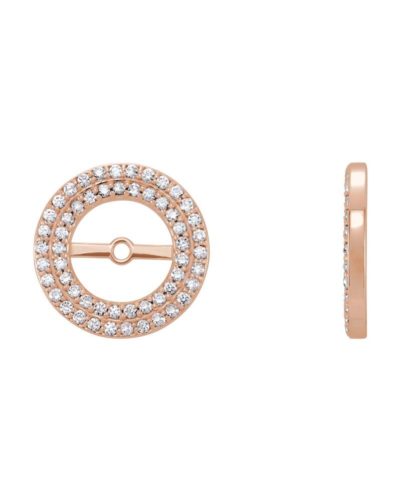 Jaqueta para Brinco Duplo Halo em Ouro 14k com Diamantes Naturais