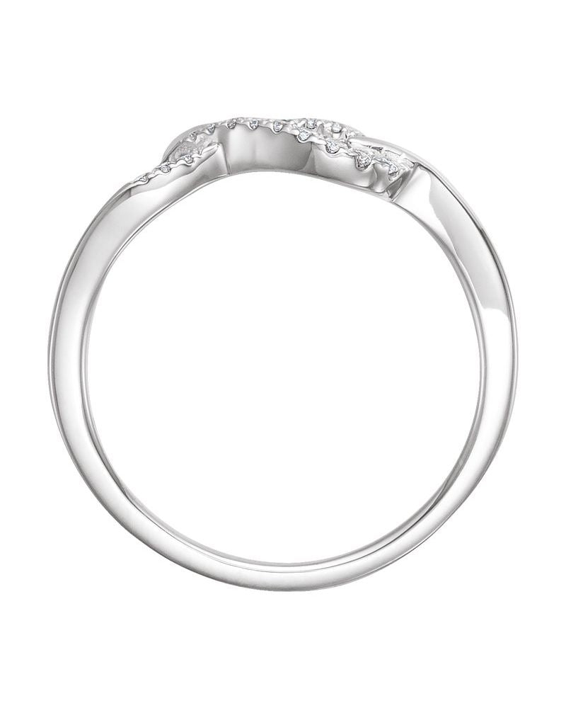 Anel Nó em Ouro 14k com Diamantes Naturais