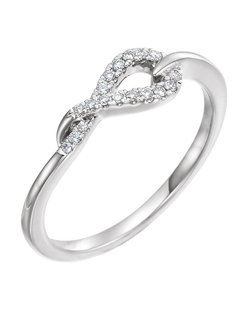 Anel Nó em Ouro 14k com Diamantes Naturais