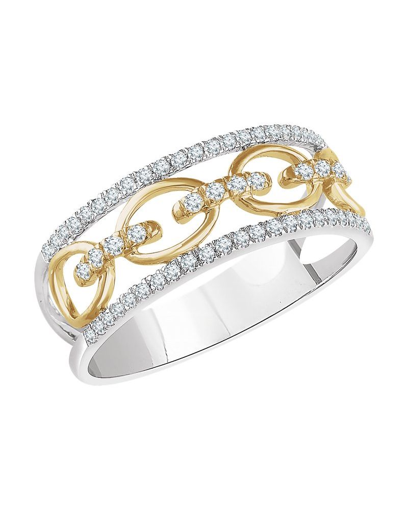 Anel Elos Cravejado em Ouro 14k com Diamantes Naturais – Modelo 2