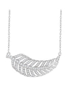 Colar Folha em Ouro 14k com Diamantes Naturais