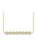 Colar Bolinhas Barra em Ouro 14k com Diamantes Naturais