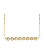 Colar Bolinhas Barra em Ouro 14k com Diamantes Naturais