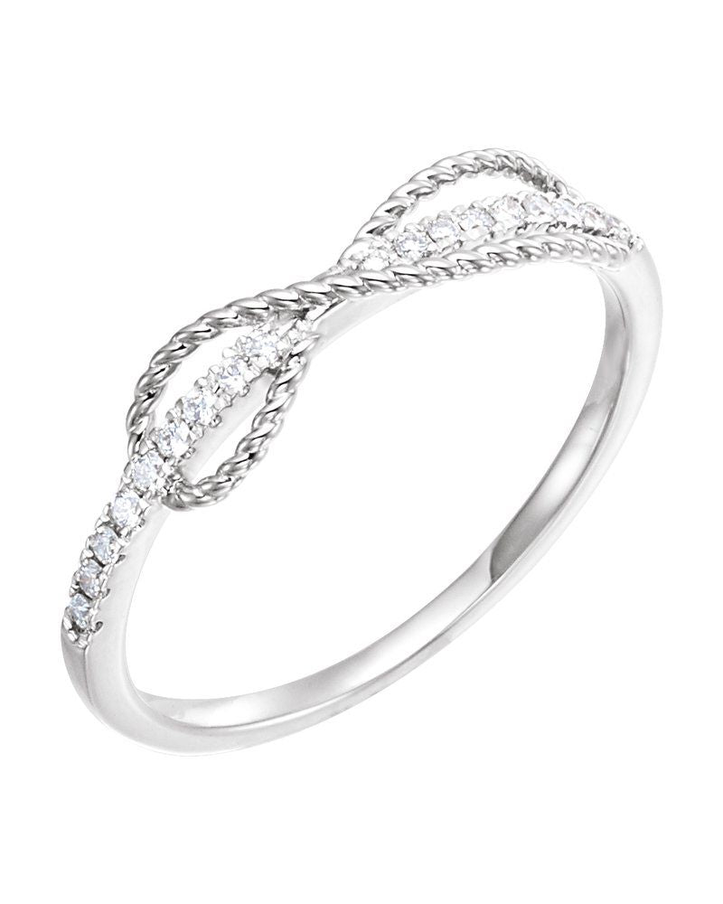 Anel Infinito Cravejado em Ouro 14k com Diamantes Naturais – Modelo 4