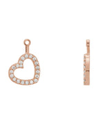 Jaqueta para Brinco Coração em Ouro 14k com Diamantes Naturais