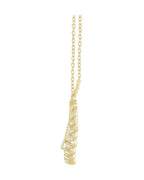 Colar Folha em Ouro 14k com Diamantes Naturais