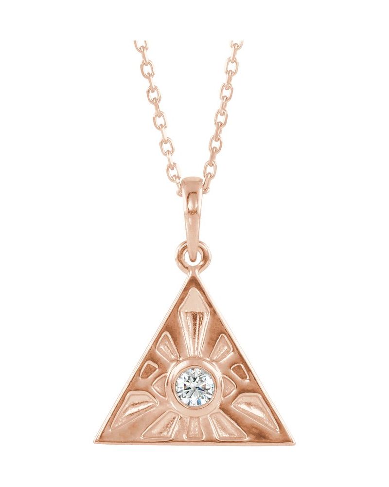 Colar Olho da Providência em Ouro 14k com Diamantes Naturais