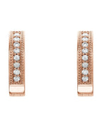 Brinco de Aro Milgrain Cravejado em Ouro 14k com Diamantes Naturais