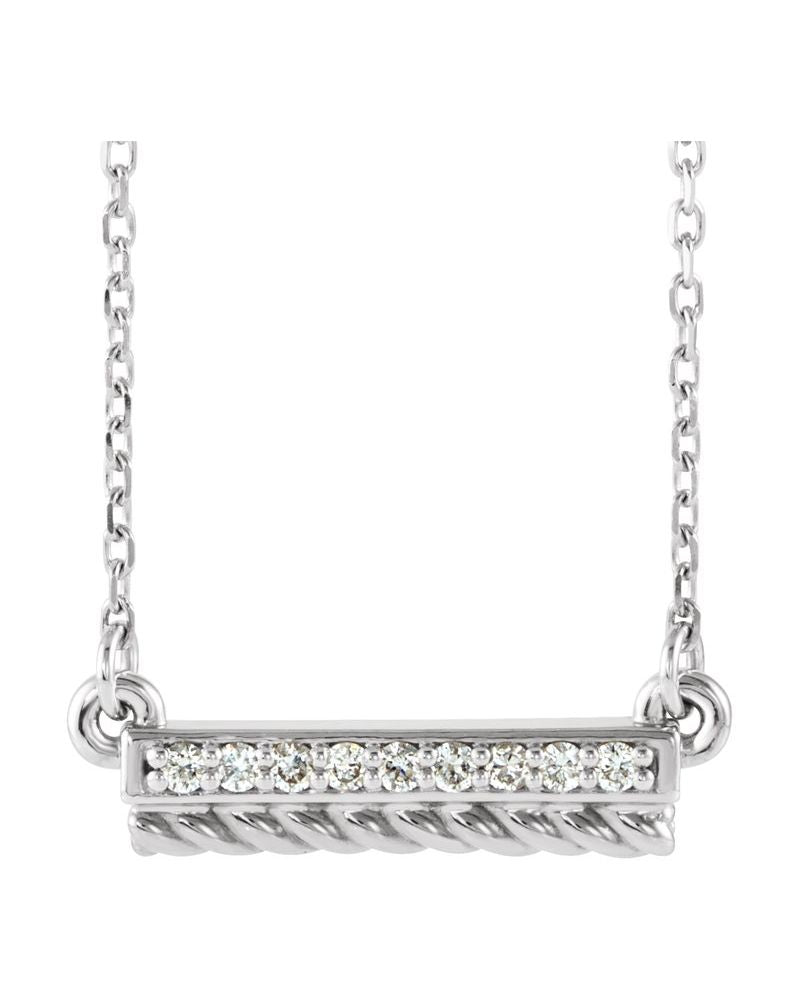 Colar Torcido Barra em Ouro 14k com Diamantes Naturais