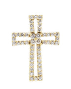 Pingente Cruz em Ouro 14k com Diamantes Naturais – Modelo 28