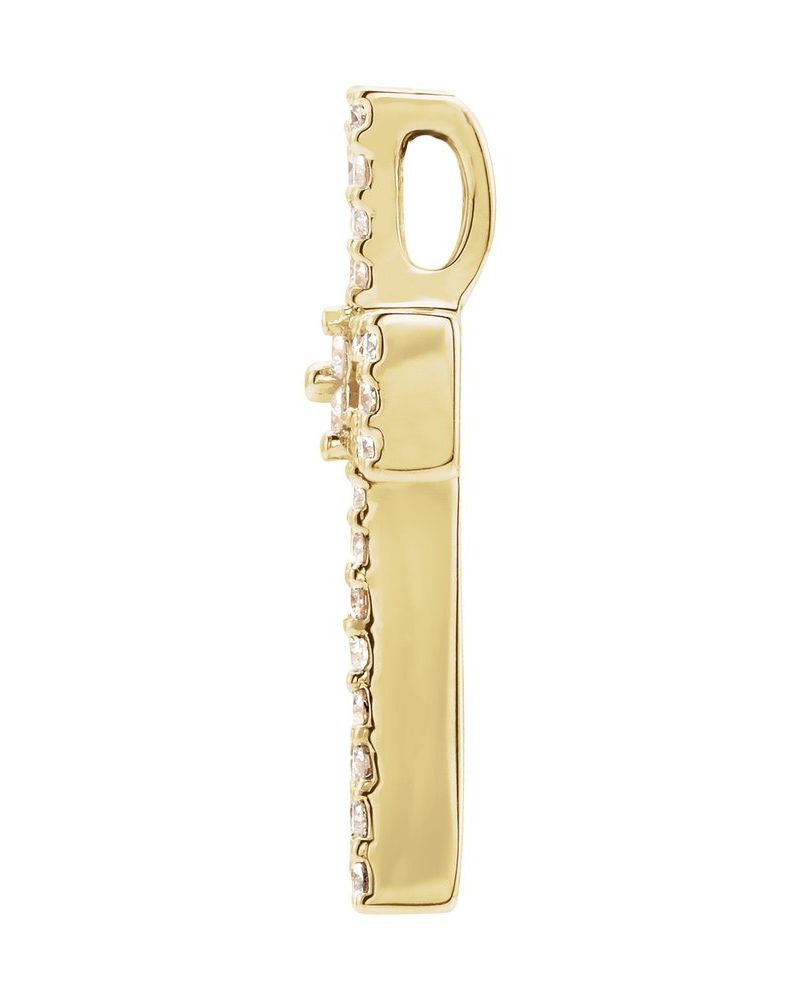 Pingente Cruz em Ouro 14k com Diamantes Naturais – Modelo 28