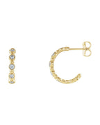 Brinco de Aro Bolinhas Cravejado em Ouro 14k com Diamantes Naturais