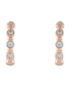 Brinco de Aro Bolinhas Cravejado em Ouro 14k com Diamantes Naturais