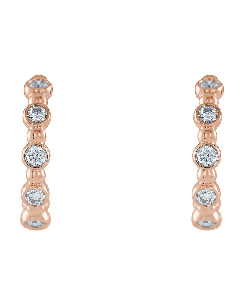 Brinco de Aro Bolinhas Cravejado em Ouro 14k com Diamantes Naturais