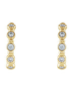 Brinco de Aro Bolinhas Cravejado em Ouro 14k com Diamantes Naturais