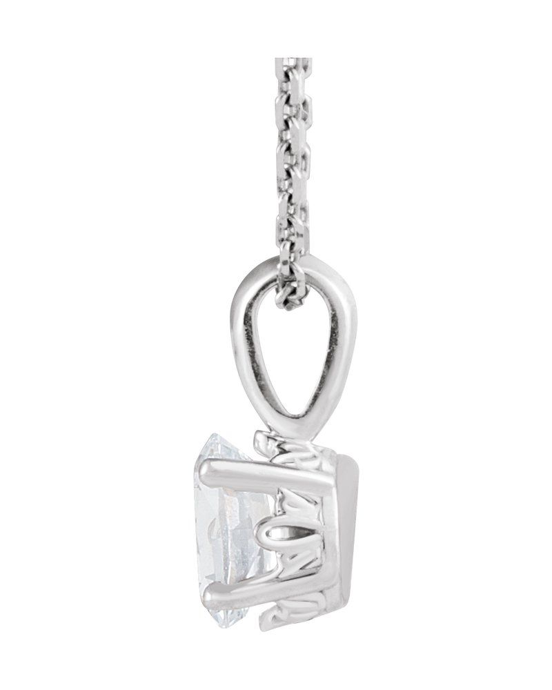 Colar Oval Quatro Garras Solitário em Ouro 14k com Diamantes de Laboratório
