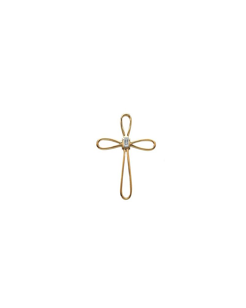 Pingente Cruz em Ouro 14k com Diamantes Naturais – Modelo 22