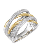 Anel Entrelaçado em Ouro 14k com Diamantes Naturais – Modelo 4
