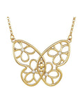 Colar Borboleta e Floral Cravejado em Ouro 14k com Diamantes Naturais