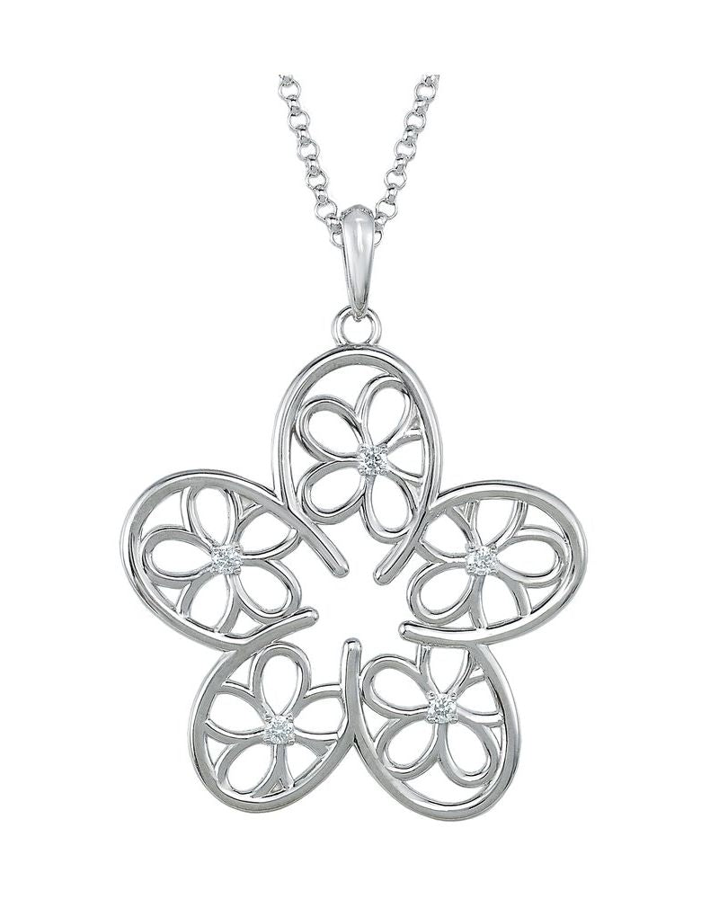 Colar Flor em Ouro 14k com Diamantes Naturais – Modelo 3