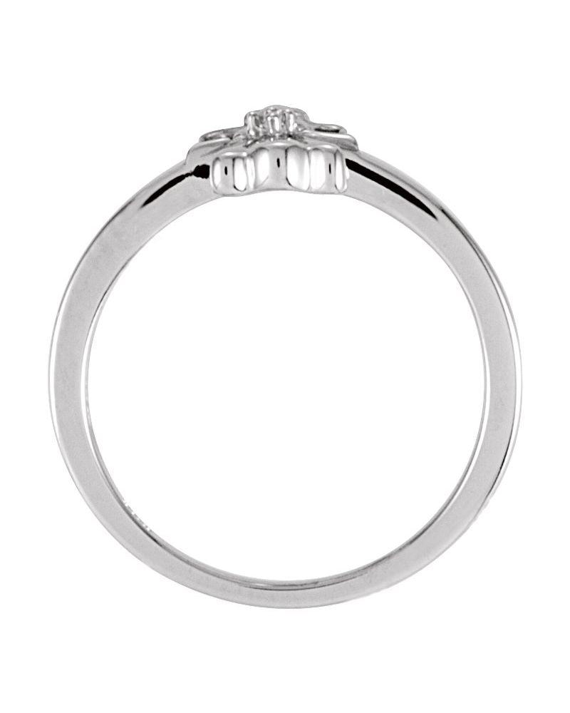 Anel Anjo Infantil em Ouro 14k com Diamantes Naturais