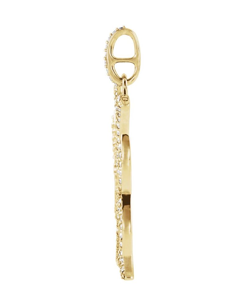 Pingente Cruz de Malta em Ouro 14k com Diamantes Naturais – Modelo 2