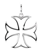 Pingente Cruz de Malta em Ouro 14k com Diamantes Naturais – Modelo 2
