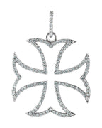 Pingente Cruz de Malta em Ouro 14k com Diamantes Naturais – Modelo 2