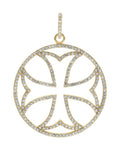 Pingente Cruz de Malta em Ouro 14k com Diamantes Naturais