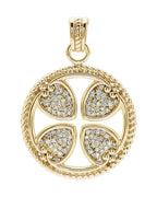 Pingente Maltesa Torcido Cruz Cravejado em Ouro 14k com Diamantes Naturais