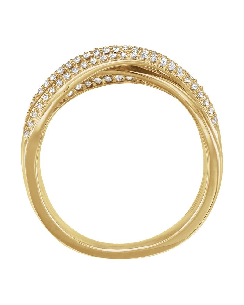 Anel Entrelaçado em Ouro 14k com Diamantes Naturais – Modelo 4