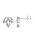 Brinco Folha Cravejado em Ouro 14k com Diamantes Naturais – Modelo 2