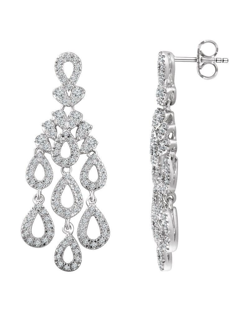 Brinco Candelabro em Ouro 14k com Diamantes Naturais
