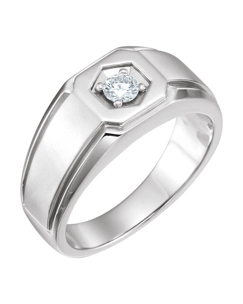 Anel Solitário em Ouro 14k com Diamantes Naturais – Modelo 12