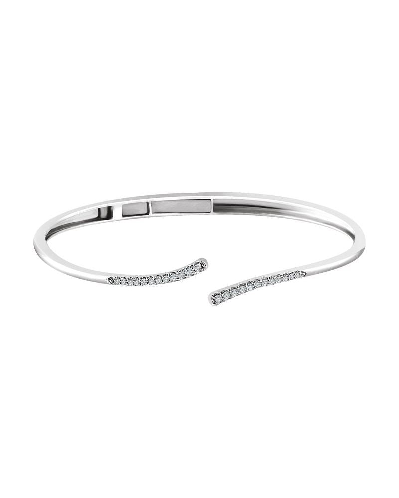Bracelete Bypass com Dobradiça em Ouro 14k com Diamantes Naturais