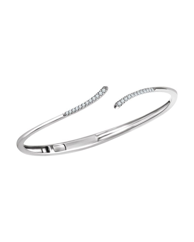 Bracelete Bypass com Dobradiça em Ouro 14k com Diamantes Naturais