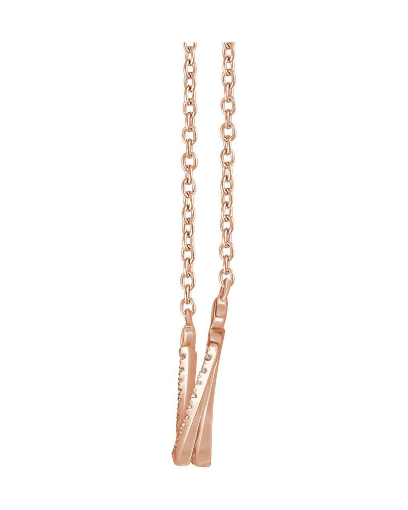 Colar Torcido Barra em Ouro 14k com Diamantes Naturais – Modelo 2