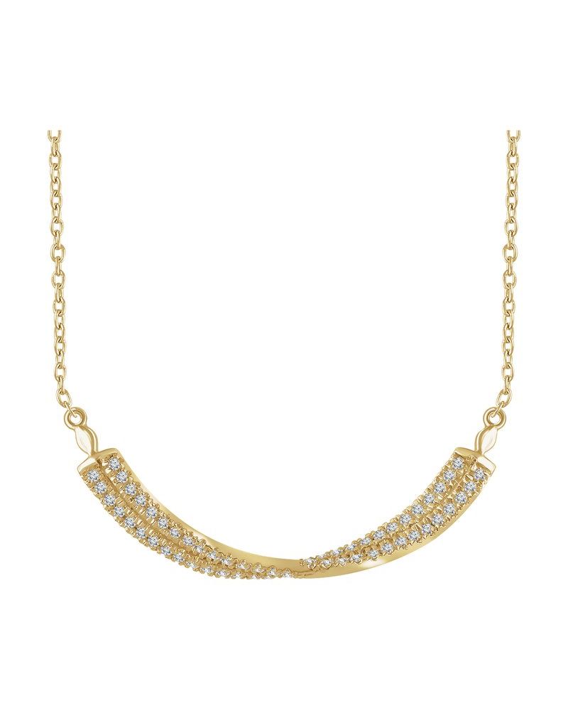 Colar Torcido Barra em Ouro 14k com Diamantes Naturais – Modelo 2