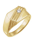 Anel Solitário em Ouro 14k com Diamantes Naturais – Modelo 14