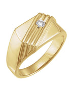 Anel Solitário em Ouro 14k com Diamantes Naturais – Modelo 14