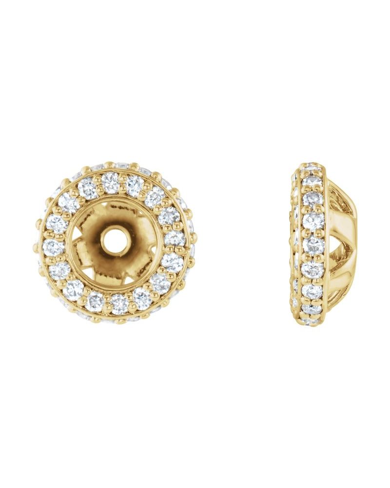 Jaqueta para Brinco Halo em Ouro 14k com Diamantes de Laboratório – Modelo 3