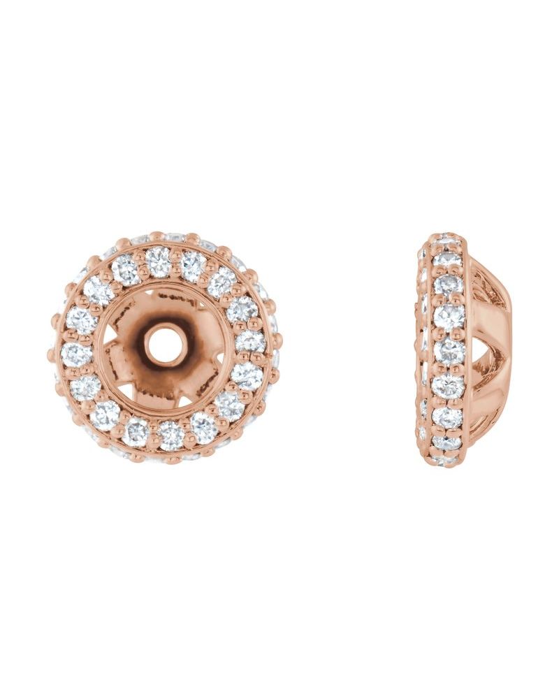 Jaqueta para Brinco Halo em Ouro 14k com Diamantes de Laboratório – Modelo 3